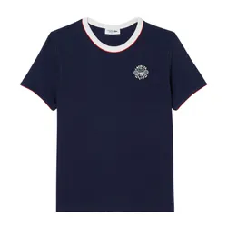 Áo Thun Nữ Lacoste Women's Ultra Dry Tennis Heritage Badge T-Shirt TF8640-51 HHW Màu Xanh Navy Size 34
