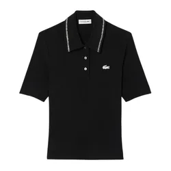 Áo Polo Nữ Lacoste Women's L.12.D Slim Fit Diamanté Pop Polo DF6262 51 031 Màu Đen Size 36
