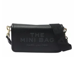 Túi Đeo Chéo Nữ Marc Jacobs Black The Leather Mini Bag Màu Đen