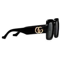 Kính Mát Unisex Gucci Square Frame Double G Sunglasses 778267 J0740 1012 Màu Đen Xám