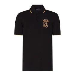 Áo Polo Nam Dolce & Gabbana Cotton Polo Shirt With DG Embroidery Màu Đen Size 48