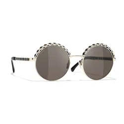 Kính Mát Chanel Round Sunglasses CH4265Q Màu Xám Đen