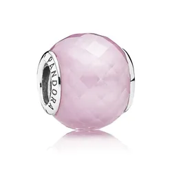 Hạt Vòng Charm Pandora Pink Petite Facets 791499PCZ Màu Hồng Nhạt