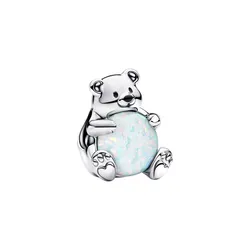 Hạt Vòng Charm Pandora Polar Bear Charm 793589C01 Màu Bạc