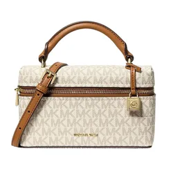 Túi Xách Nữ Michael Kors MK Jana Extra-Small Signature Logo Convertible Crossbody Bag 32F5GQ1C0B Vanilla/Acorn Màu Trắng
