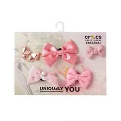 Set Charm Dép Crocs Charming Bow Jibbitz 5 Món Màu Hồng