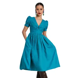 Váy Linen Nữ F2 Fashion & Freedom D741-XCV-S-0923 Màu Xanh Cổ Vịt Size S