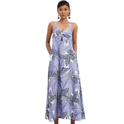 Váy Xòe Nữ F2 Fashion & Freedom Women's Modern Purple Linen Dress D750-TIM-S-0923 Màu Tím Size S