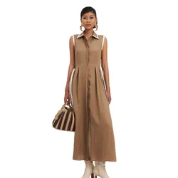 Váy Sơ Mi Nữ F2 Fashion & Freedom Modern Women D759-NN-S-0923 Màu Nâu Nhạt Size S