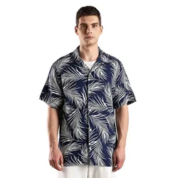 Áo Sơ Mi Cộc Tay Nam Tommy Hilfiger Regular Fit 39447 - C7G Màu Xanh Navy Size XS
