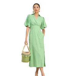 Váy Sơ Mi Nữ F2 Fashion & Freedom Linen The Art Of Styling D757-X-S-0923 Màu Xanh Size S