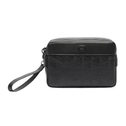 Túi Cầm Tay Unisex Lacoste Monogram Leather Clutch NU4841 000 Màu Đen