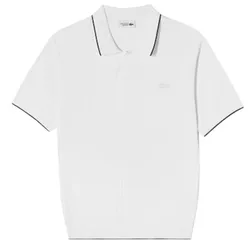 Áo Len Polo Nam Lacoste Men's Textured Sweater AH721E - 001 Màu Trắng Size 3