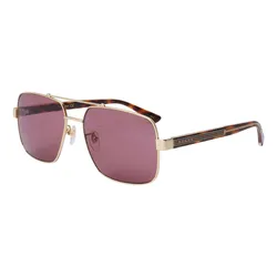 Kính Mát Gucci Men's Sunglasses Gold Leopard/Red Lenses Square GG0529S 003 Màu Tím Nâu