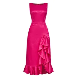 Váy Xòe Nữ F2 Fashion & Freedom Pink Lotus Brocade Dress D815-HS-S-0524 Màu Hồng Sen Size S