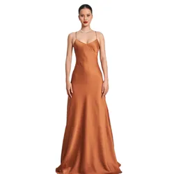 Váy Liền Hai Dây Lụa Nữ F2 Fashion & Freedom Golden Girl D752-N-S-0923 Màu Nâu Size S