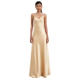 Váy Liền Hai Dây Lụa Nữ F2 Fashion & Freedom Modern Women D752-V-S-0923 Màu Vàng Size S