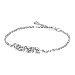 Vòng Đeo Tay Pandora Sparkling Endless Hearts Chain Bracelet 591162C01 Màu Bạc Size 16