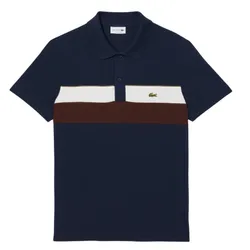 Áo Polo Nam Lacoste Regular Fit Colorblock Petit Piqué PH5918-51-6WZ Màu Xanh Navy Size 5