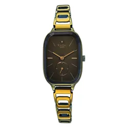 Đồng Hồ Nữ Titan Women's Raga Chic Watch With Metal Strap And Green Dial 2687QM01 Màu Vàng Đen