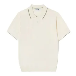 Áo Polo Len Nam Lacoste Men's Tipping Paper Short Sleeve Sweater PH744E - 056 Màu Trắng Size 4