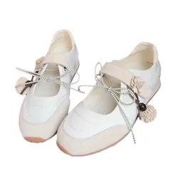 Giày Bệt Nữ Jeep Mary Jane Vintage Suede P661W13346 Màu Trắng Kem Size 36