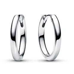 Khuyên Tai Nữ Pandora Moments Sterling silver Charm 18mm Hoop Earrings 293355C00 Màu Bạc