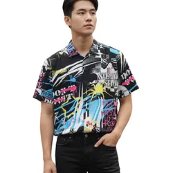Áo Sơ Mi Nam Reason Clothing Black Shirt With Multiple Patterns SA-10 Phối Màu Size L