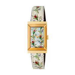 Đồng Hồ Nữ Gucci G-Frame Mother Of Pearl Floral Dial Ladies Watch YA147407 Màu Trắng