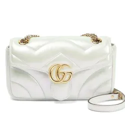 Túi Đeo Vai Nữ Gucci Marmont Small Leather Shoulder Bag Màu Trắng