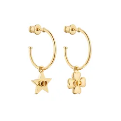 Khuyên Tai Nữ Dior Lucky Loop Piercing Earrings E4241WOMMT_D300 Màu Vàng Gold