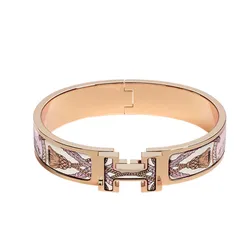 Vòng Đeo Tay Nữ Hermès Clic H Grand Apparat Bracelet H705421FOA1GM Màu Vàng Hồng