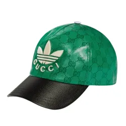Mũ Gucci x Adidas GG Canvas Baseball Cap 724833 4HAUU 3777 Màu Xanh Green Size S