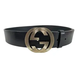 Thắt Lưng Nữ Gucci GG Cinto Gucci GG Logo Buckle Preto 4cm Màu Đen Size 85