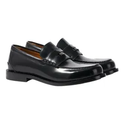 Giày Lười Nam Gucci Leather Penny Loafers Màu Đen Size 40.5