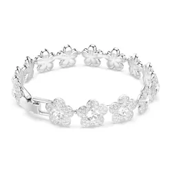 Vòng Đeo Tay Nữ Swarovski x Ariana Grande Bracelet Round Cut, Flower, White, Rhodium Plated 5749182 Màu Bạc