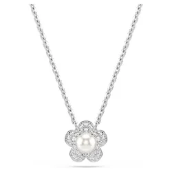 Dây Chuyền Nữ Swarovski x Ariana Grande Pendant Crystal Pearl Round Cut Flower White Rhodium Plated 5755817 Màu Bạc Trắng