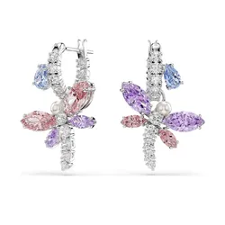 Khuyên Tai Nữ Swarovski x Ariana Grande Drop Earrings Mixed Cuts Dragonfly Multicolored Rhodium Plated 5749185 Phối Màu