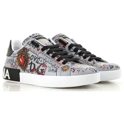 Giày Thể Thao Nam Dolce & Gabbana D&G Sacred Heart Graffiti Sneakers Phối Màu Size 39