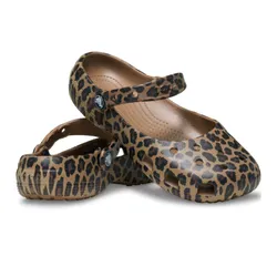 Giày Bệt Nữ Crocs Classic Animal Ballet 212478-2LD Màu Nâu Size 34-35