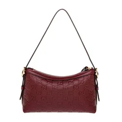 Túi Đeo Vai Nữ Gucci GG Emblem Small Shoulder Bag Màu Đỏ Thẫm