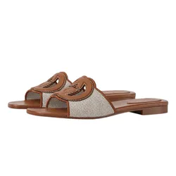 Dép Nữ Gucci Slide Sandal With Interlocking G 835723 FAEA0 9562 Màu Nâu Size 36.5