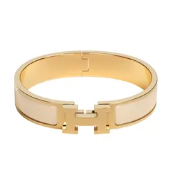 Vòng Đeo Tay Nữ Hermès Clic H Bracelet Yellow Gold H700001F 85GM Màu Vàng Gold