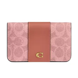 Ví Nữ Coach Essential Slim Card Case In Signature Canvas CR542 Màu Hồng
