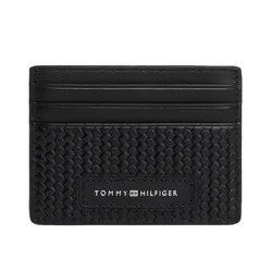 Ví Đựng Thẻ Nam Tommy Hilfiger Woven Texture Card Holder 13725 - BDS Màu Đen