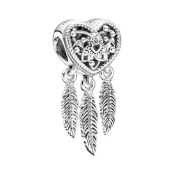 Hạt Vòng Charm Nữ Pandora Moments Silver Dreamcatcher Heart 799107C00 Màu Bạc