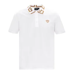 Áo Polo Nam Versace Polo Shirt With Logo 'White' A87402-A231240-A1001 Màu Trắng Size XS