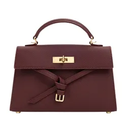Túi Xách Tay Nữ Charles & Keith CNK Tricha Knotted Belt Top Handle Bag CK2-50701691 Wineberry Red Màu Đỏ Mận