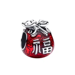 Hạt Vòng Charm Pandora Lucky Bag Charm 793620C01 Màu Đỏ