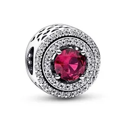 Hạt Vòng Charm Nữ Pandora Red Glow 792418C01 Màu Bạc Đỏ